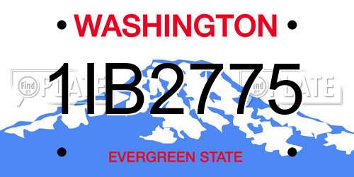 1IB2775 Washington License Plate