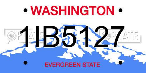 1IB5127 Washington License Plate