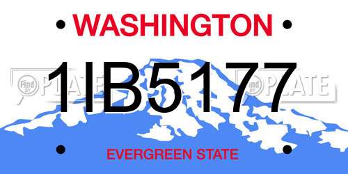 1IB5177 Washington License Plate