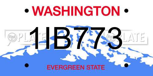1IB773 Washington License Plate