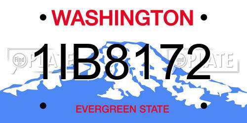 1IB8172 Washington License Plate