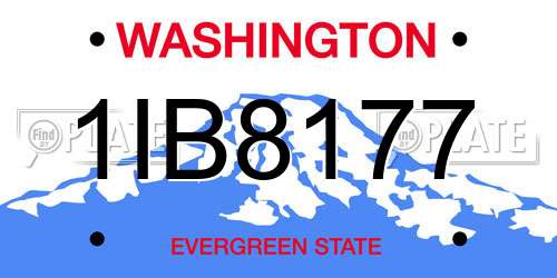 1IB8177 Washington License Plate