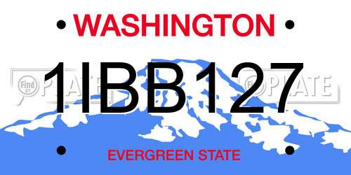 1IBB127 Washington License Plate