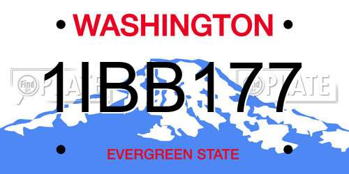 1IBB177 Washington License Plate