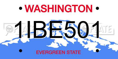 1IBE501 Washington License Plate