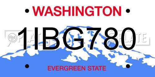 1IBG780 Washington License Plate