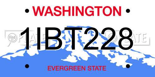 1IBT228 Washington License Plate