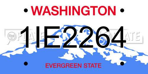 1IE2264 Washington License Plate