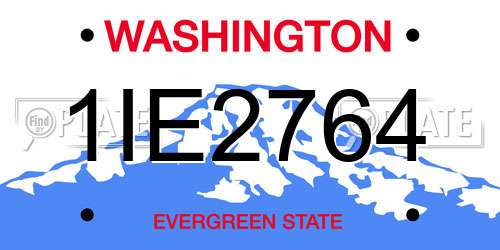 1IE2764 Washington License Plate