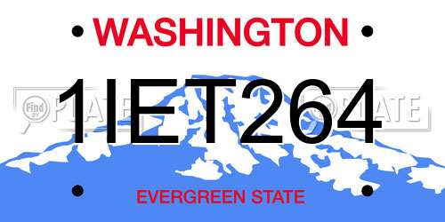 1IET264 Washington License Plate