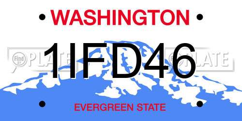 1IFD46 Washington License Plate