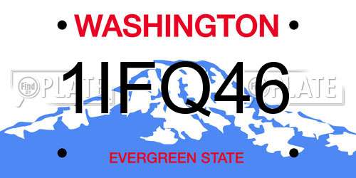 1IFQ46 Washington License Plate