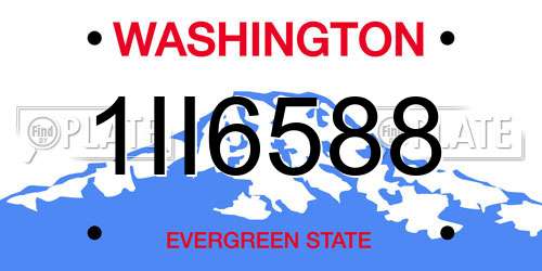 1II6588 Washington License Plate