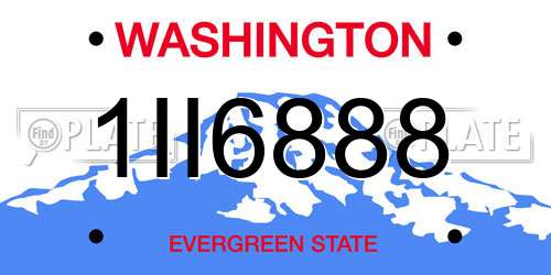1II6888 Washington License Plate