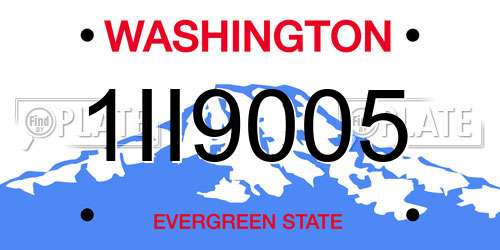 1II9005 Washington License Plate