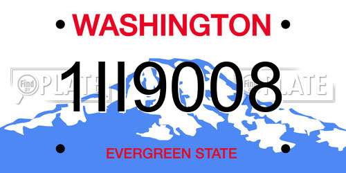 1II9008 Washington License Plate