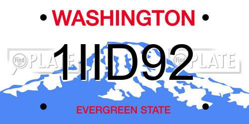 1IID92 Washington License Plate