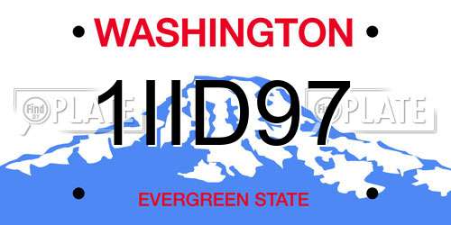 1IID97 Washington License Plate