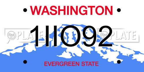 1IIO92 Washington License Plate