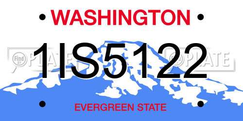 1IS5122 Washington License Plate