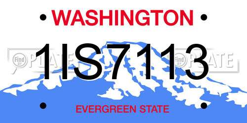 1IS7113 Washington License Plate