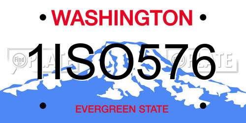 1ISO576 Washington License Plate