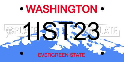 1IST23 Washington License Plate