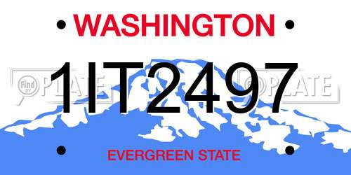 1IT2497 Washington License Plate