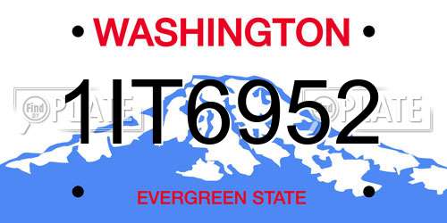 1IT6952 Washington License Plate