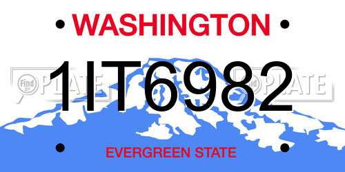 1IT6982 Washington License Plate