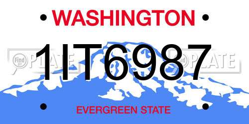 1IT6987 Washington License Plate