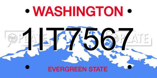 1IT7567 Washington License Plate