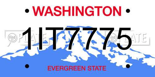 1IT7775 Washington License Plate