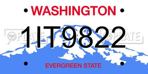 1IT9822 Washington License Plate
