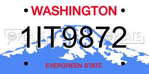 1IT9872 Washington License Plate