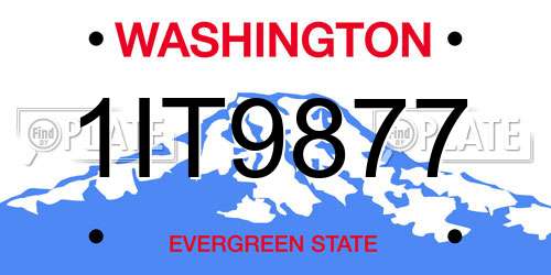 1IT9877 Washington License Plate