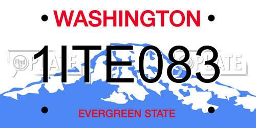 1ITE083 Washington License Plate