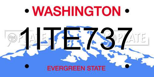 1ITE737 Washington License Plate