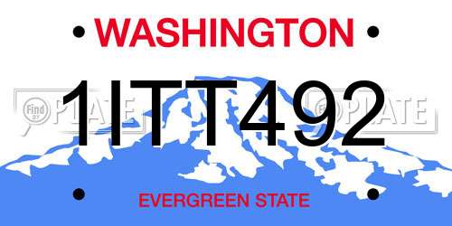 1ITT492 Washington License Plate