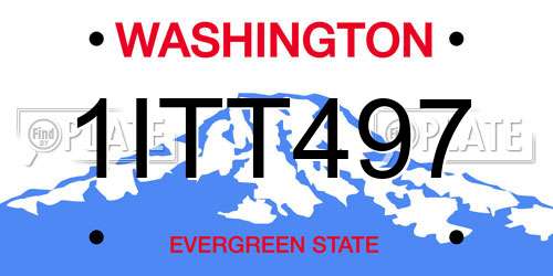 1ITT497 Washington License Plate