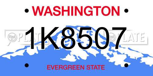 1K8507 Washington License Plate