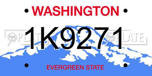 1K9271 Washington License Plate