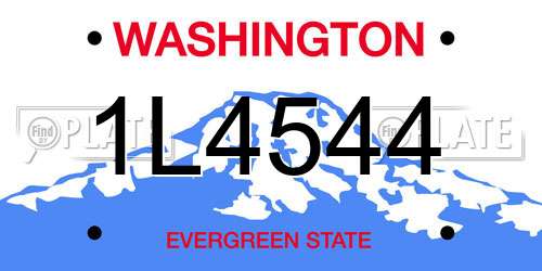 1L4544 Washington License Plate