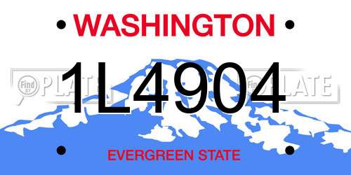 1L4904 Washington License Plate