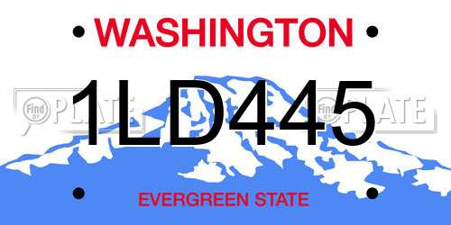 1LD445 Washington License Plate