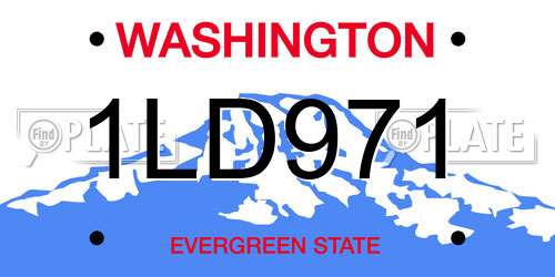 1LD971 Washington License Plate
