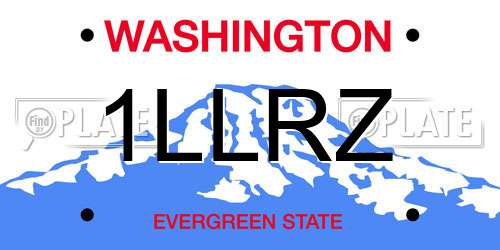 1LLRZ Washington License Plate