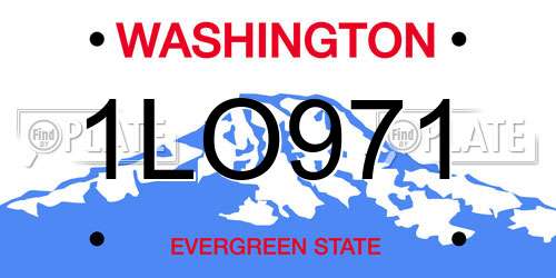 1LO971 Washington License Plate