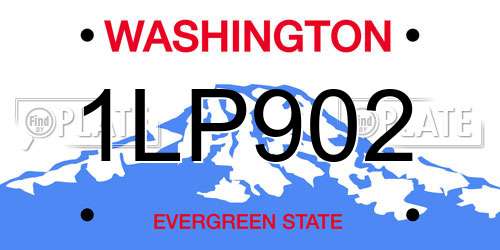 1LP902 Washington License Plate