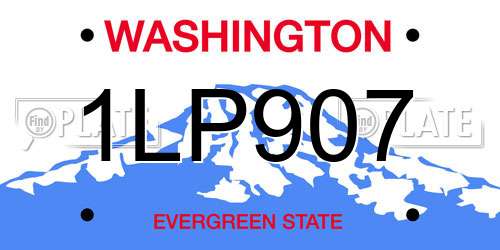1LP907 Washington License Plate